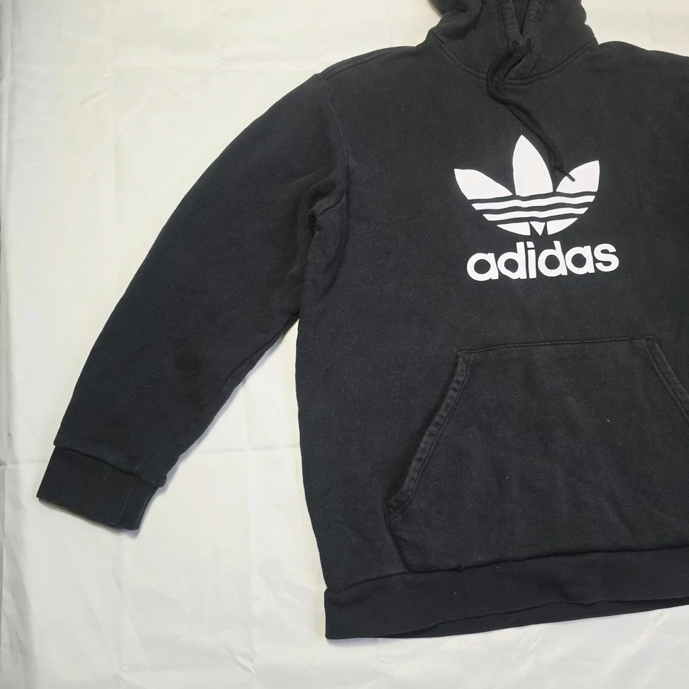 Adidas Men's Originals Hoodie XL Black Long Sleeve Pullover Sweatshirt K44